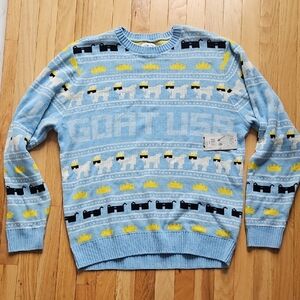 Goat USA Blue Patterned Men's Sweater. SZ M. $60